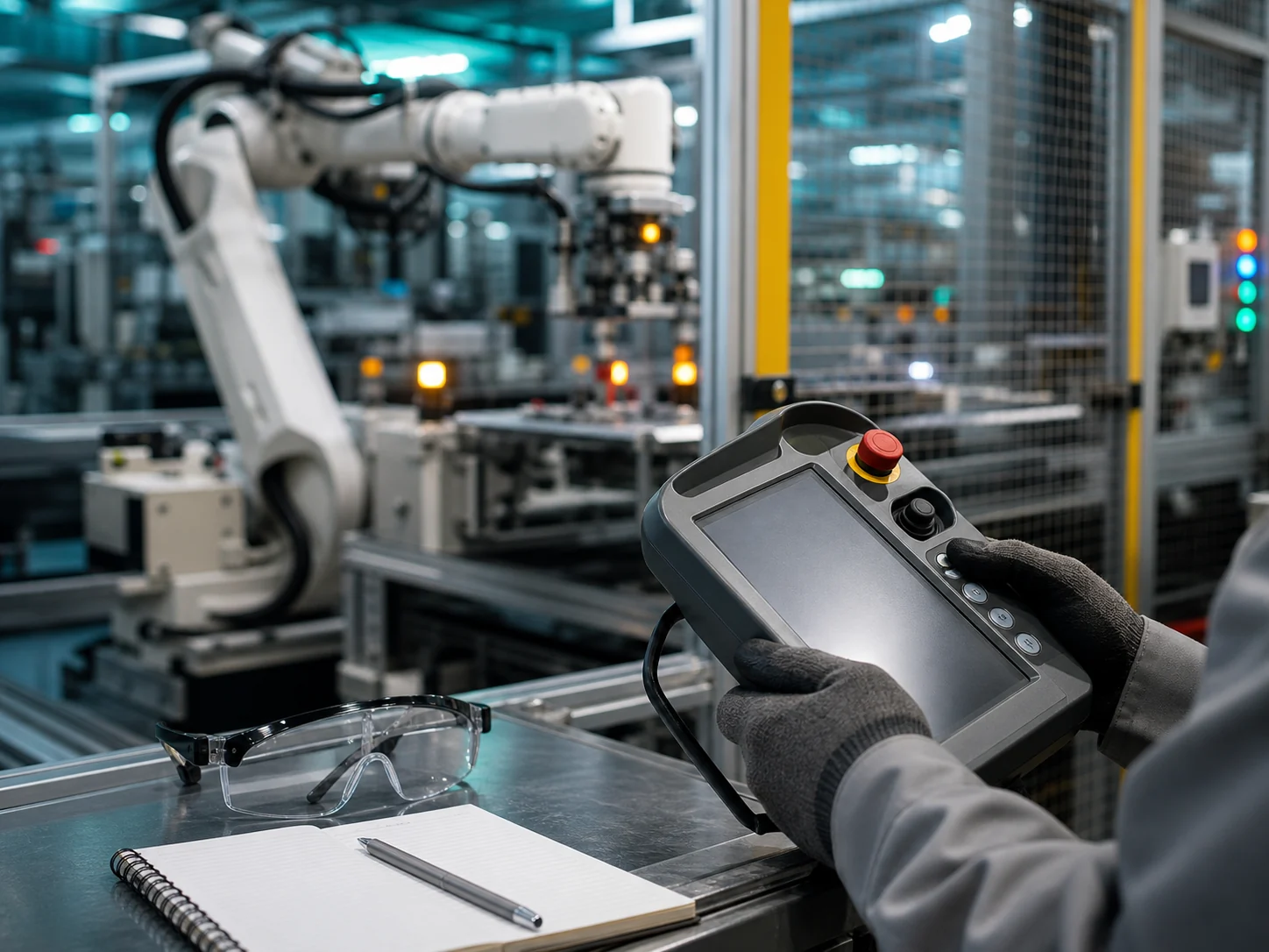 ティーチペンダントを使った産業用ロボットティーチング